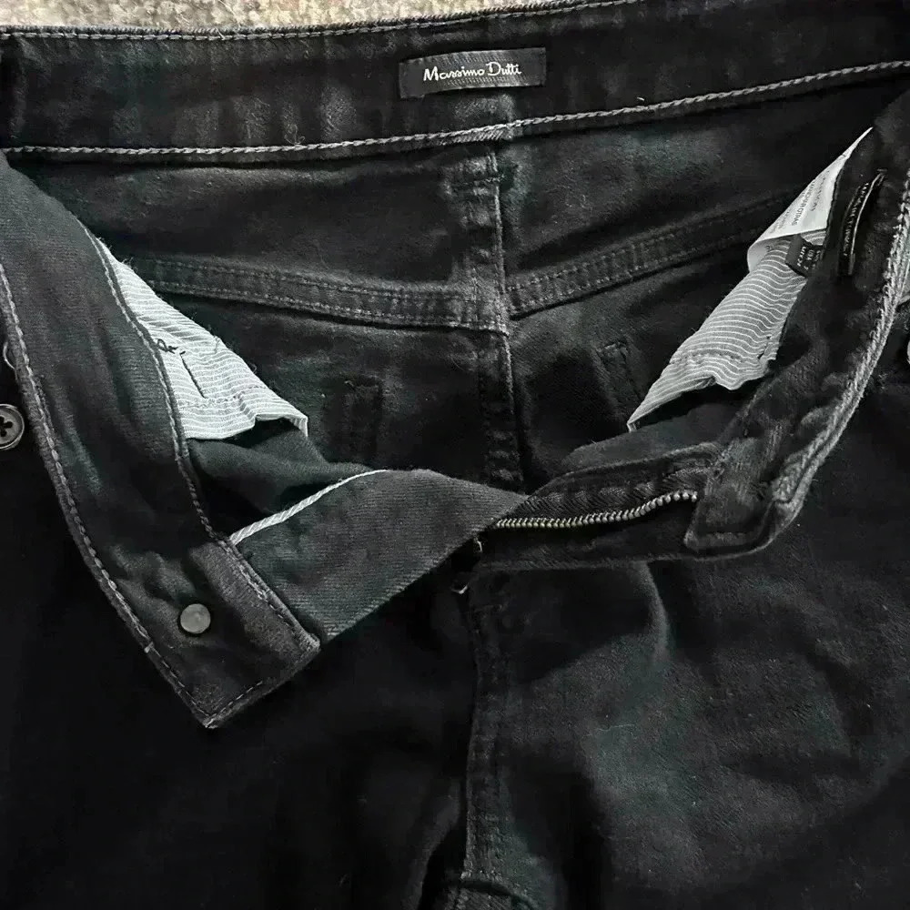 Massimo Dutti High-Rise Wide Leg Black Jeans SZ 2 - Picture 7 of 8